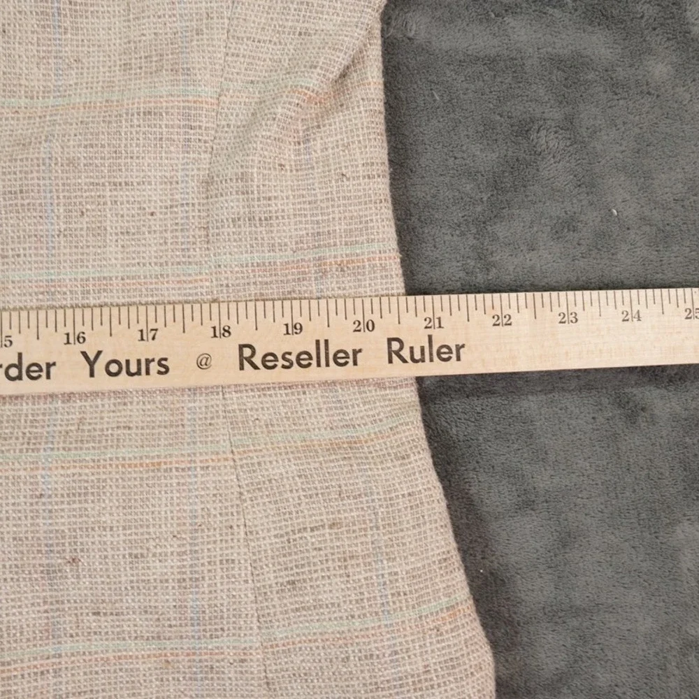VTG Bill Blass Blazer Mens 42 Long? Sport‎ Coat Beige Textured Linen? USA Made